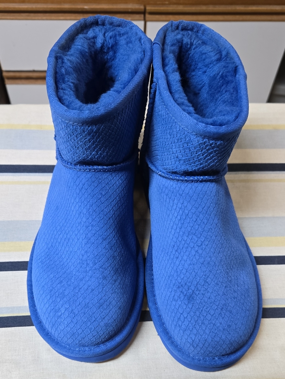 Kids Cozy Blue One-Piece Boot Shoes